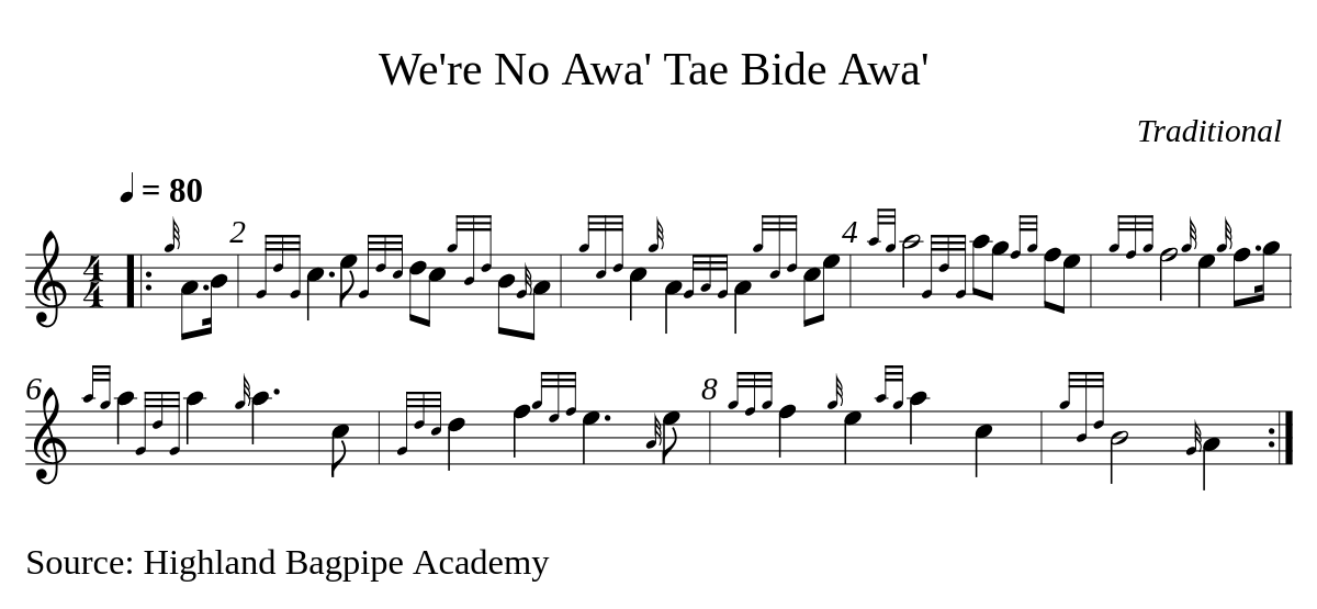 We're No Awa' Tae Bide Awa' par Valentin