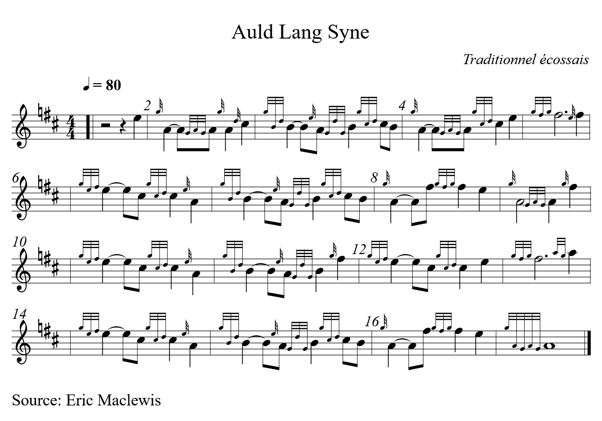 Auld Lang Syne par Julien